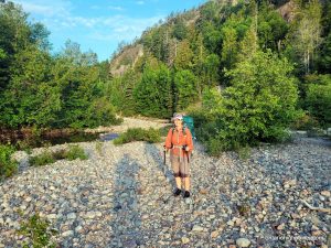 Starting the hike up the White Gravel River