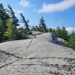 Trail along exposed rock